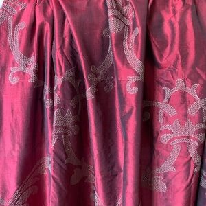 TWO New Silk Curtain Panels with embroidery
